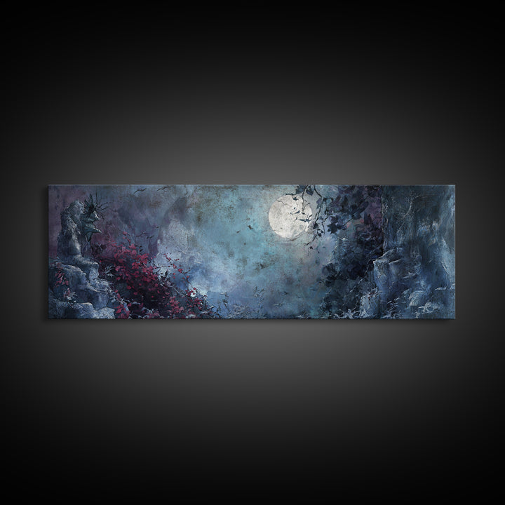Gothic Mermaid by Dark Rocks Canvas Print, Gothic Art, Canvas Painting, Living Room Decor, Oil Painting, Gothic, Fine Art Print, GOT-3x1-85