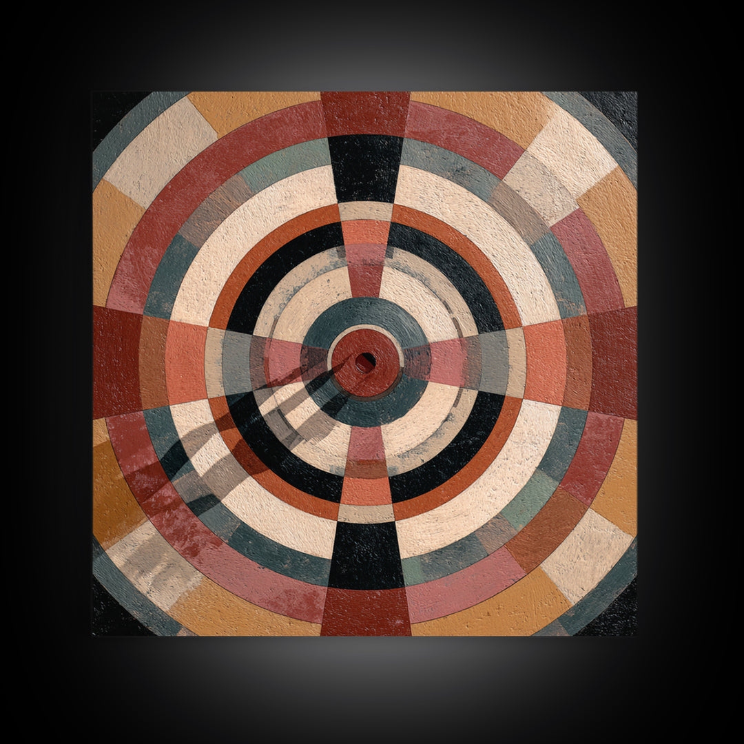 Dartboard Bullseye with Dynamic Motion Framed Canvas Print, Game Room Art, Gallery Decor, Game Room Decor, Fine Art, Play, GRA-1x1-32