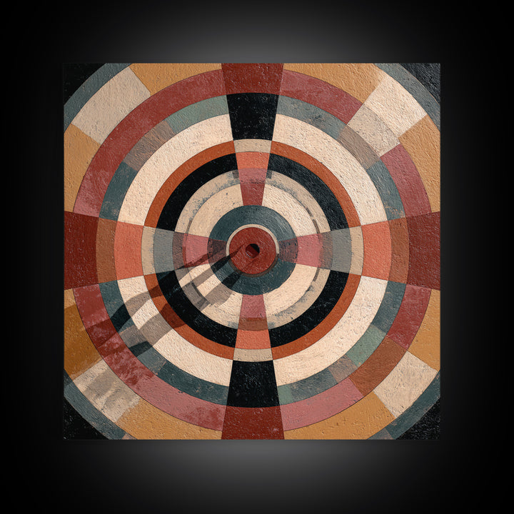 Dartboard Bullseye with Dynamic Motion Framed Canvas Print, Game Room Art, Gallery Decor, Game Room Decor, Fine Art, Play, GRA-1x1-32
