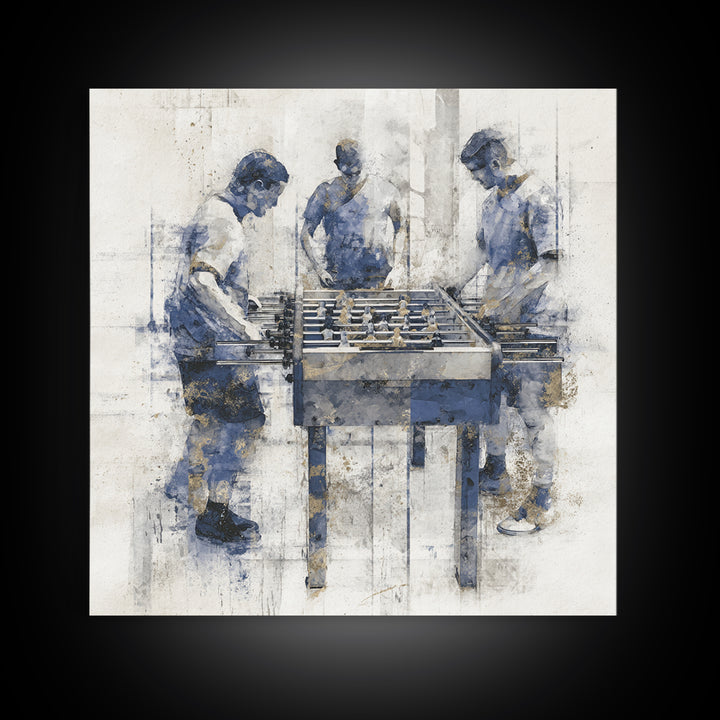 Foosball Player Figures Framed Canvas Print, Game Room Art, Statement Artwork, Game Room Decor, Fine Art, Play, GRA-1x1-33