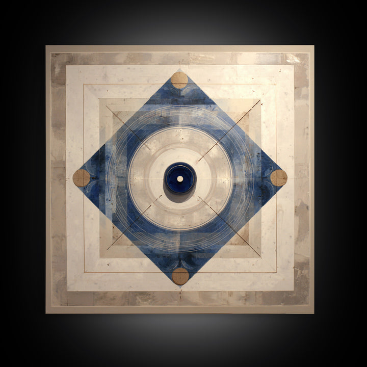 Air Hockey Puck Framed Canvas Print, Game Room Art, Playroom Wall Decor, Game Room Decor, Abstract Art, Play, Statement Artwork, GRA-1x1-42