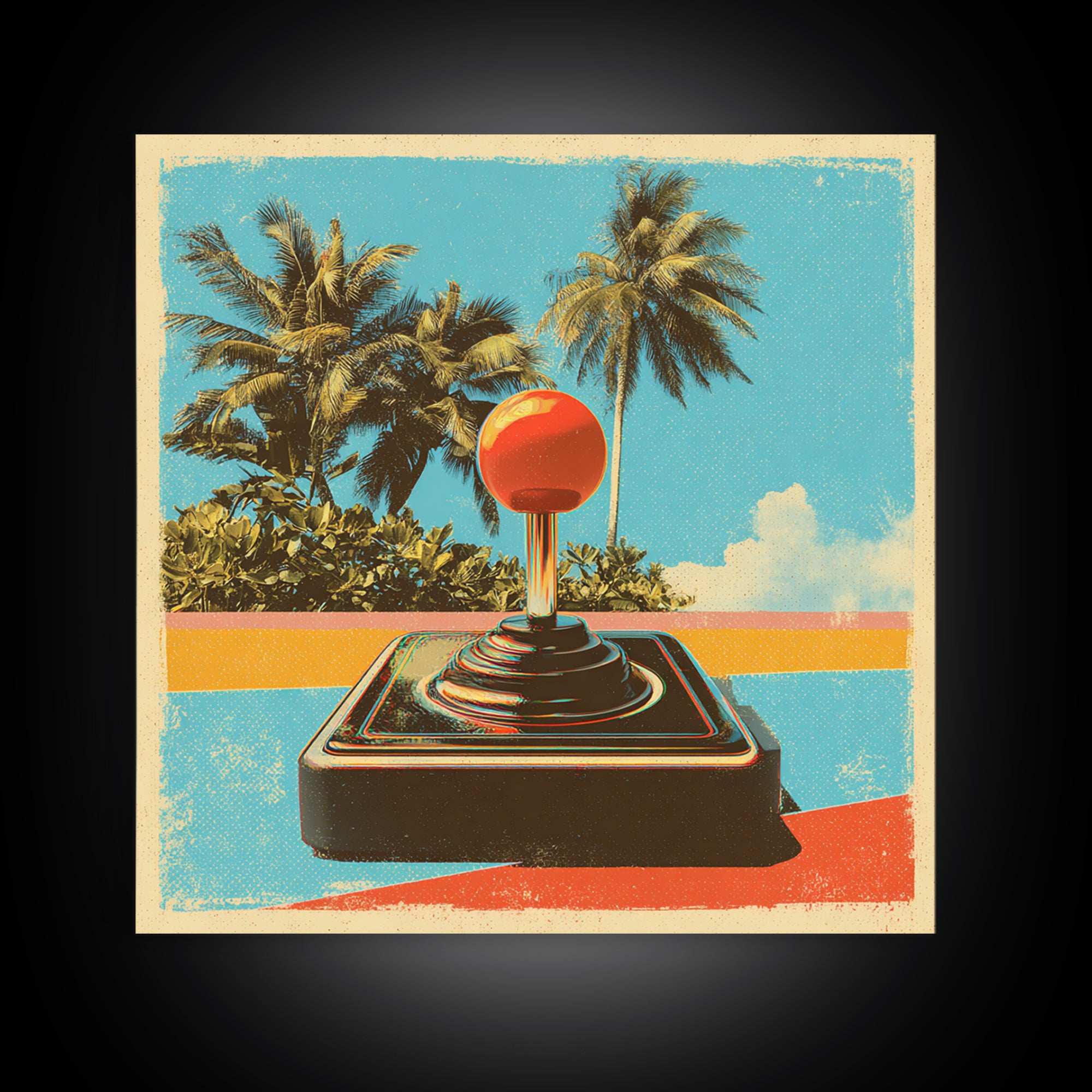 Retro Arcade Joystick Canvas Print, Game Room Art, Modern Decor, Game Room Decor, Fine Art, Play, Home Decor, Wall Decor, GRA-1x1-49
