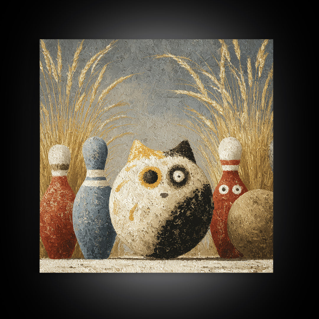 Bowling Ball and Pins Canvas Print, Game Room Art, Modern Decor, Game Room Decor, Fine Art, Play, Home Decor, Wall Decor, GRA-1x1-86