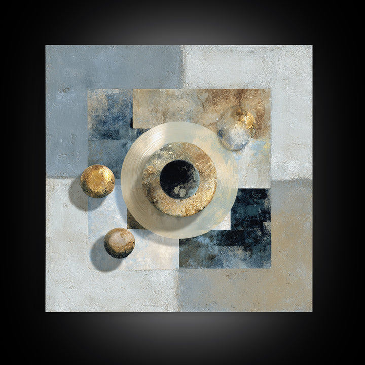 Air Hockey Puck Canvas Print, Game Room Art, Kids Room Wall Art, Game Room Decor, Fine Art, Play, Textured Painting, GRA-1x1-90
