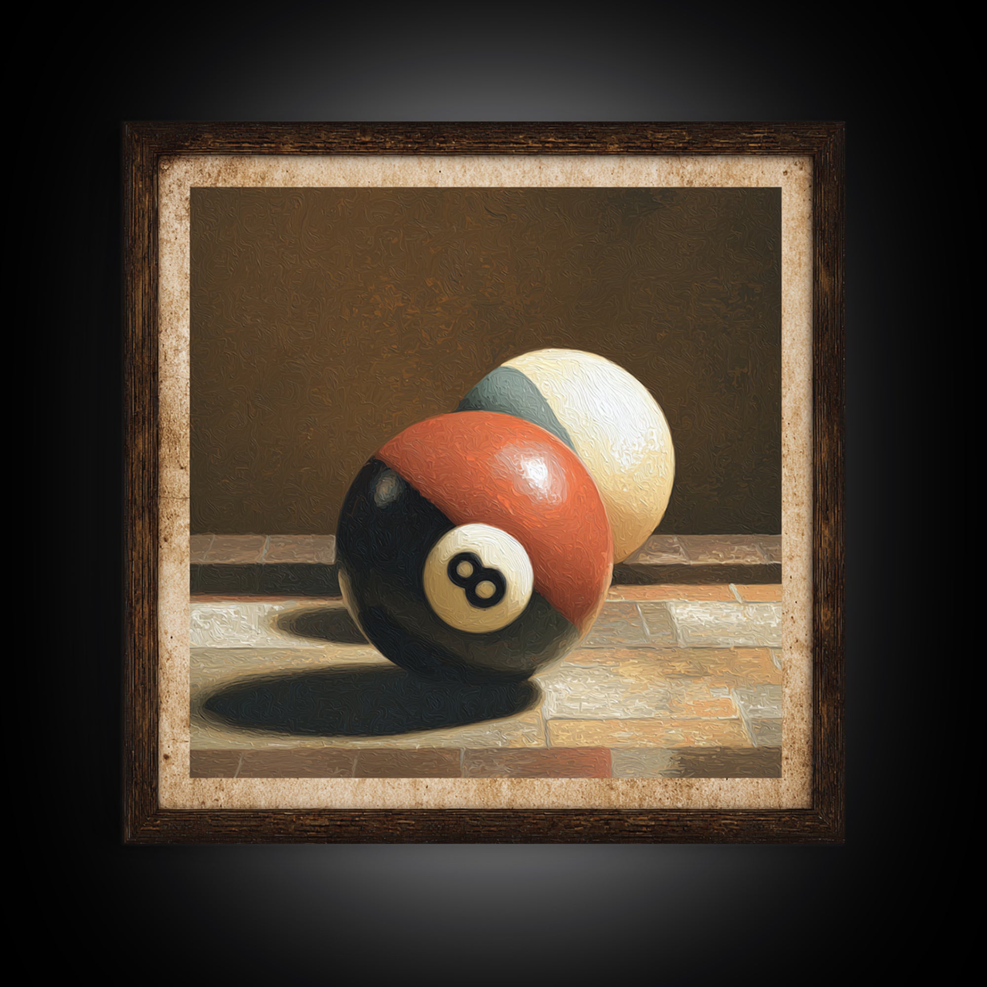 Billiards Eight Ball Canvas Print, Game Room Art, Boho Decor, Game Room Decor, Fine Art, Play, Classroom Decor, Original Art, GRA-1x1-98