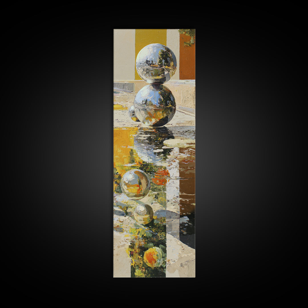 Pinball Silver Ball Canvas Print, Game Room Art, Fine Art Print, Game Room Decor, Abstract Art, Play, Wall Decor, GRA-1x3-57
