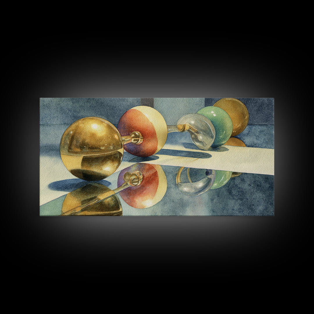 Pinball Silver Ball Canvas Print, Game Room Art, Contemporary Art, Game Room Decor, Fine Art, Play, Bedroom Wall Art, GRA-2x1-17