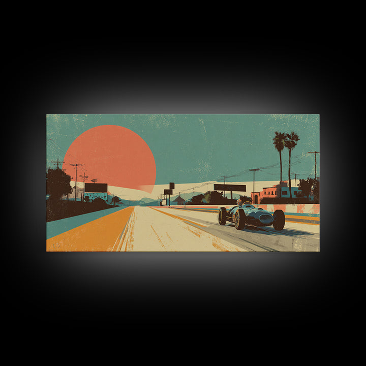 Retro Racing Car Game Poster Without Text Canvas Print, Game Room Art, Contemporary Art, Game Room Decor, Fine Art, Play, GRA-2x1-32