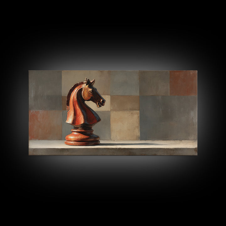 Chess Knight Piece Canvas Print, Game Room Art, Canvas Art, Game Room Decor, Fine Art, Play, Living Room Art, Playroom Art, GRA-2x1-73