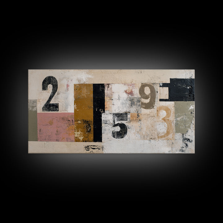 Scoreboard Numbers as Abstract Design Framed Canvas Print, Game Room Art, Wall Art Set, Game Room Decor, Fine Art, Play, GRA-2x1-92