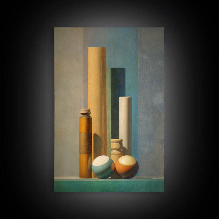 Pool Cue and Chalk on Green Felt Canvas Print, Game Room Art, Home Decor, Game Room Decor, Oil Painting, Play, Wall Art Set, GRA-2x3-66