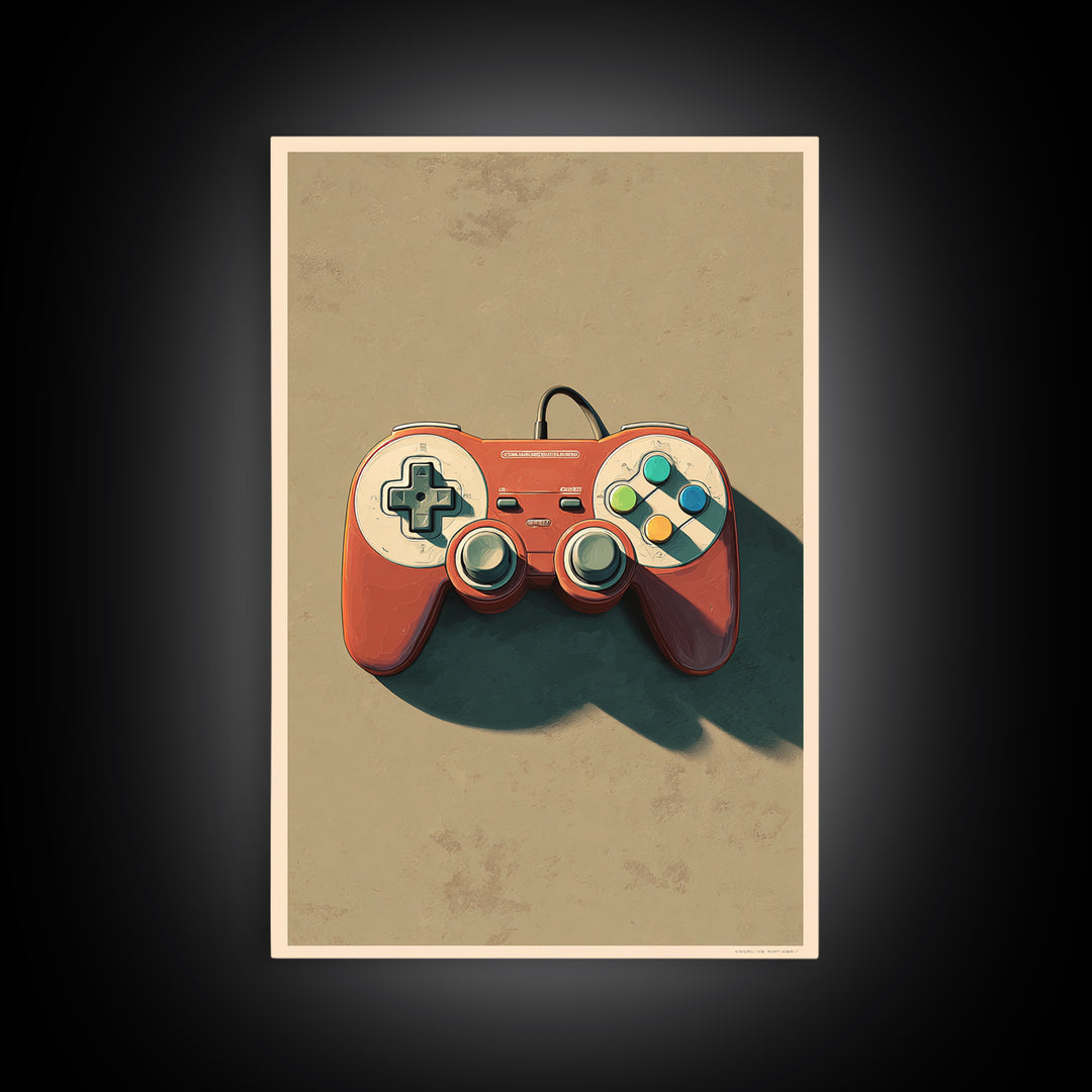 Old School Game Controller Canvas Print, Game Room Art, Canvas Wall Art, Game Room Decor, Abstract Art, Play, GRA-2x3-86