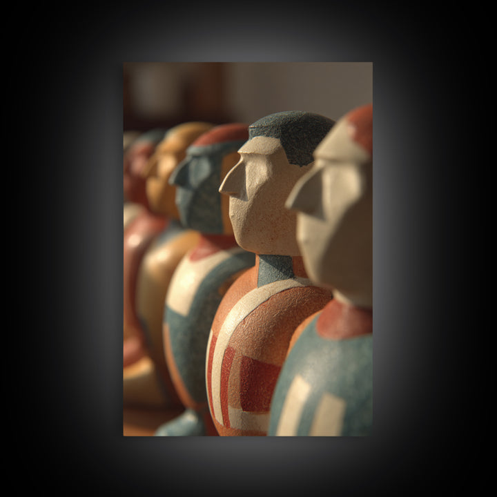 Foosball Player Figures Framed Canvas Print, Game Room Art, African American Art, Game Room Decor, Play, Kids Room Wall Art, GRA-2x3-89