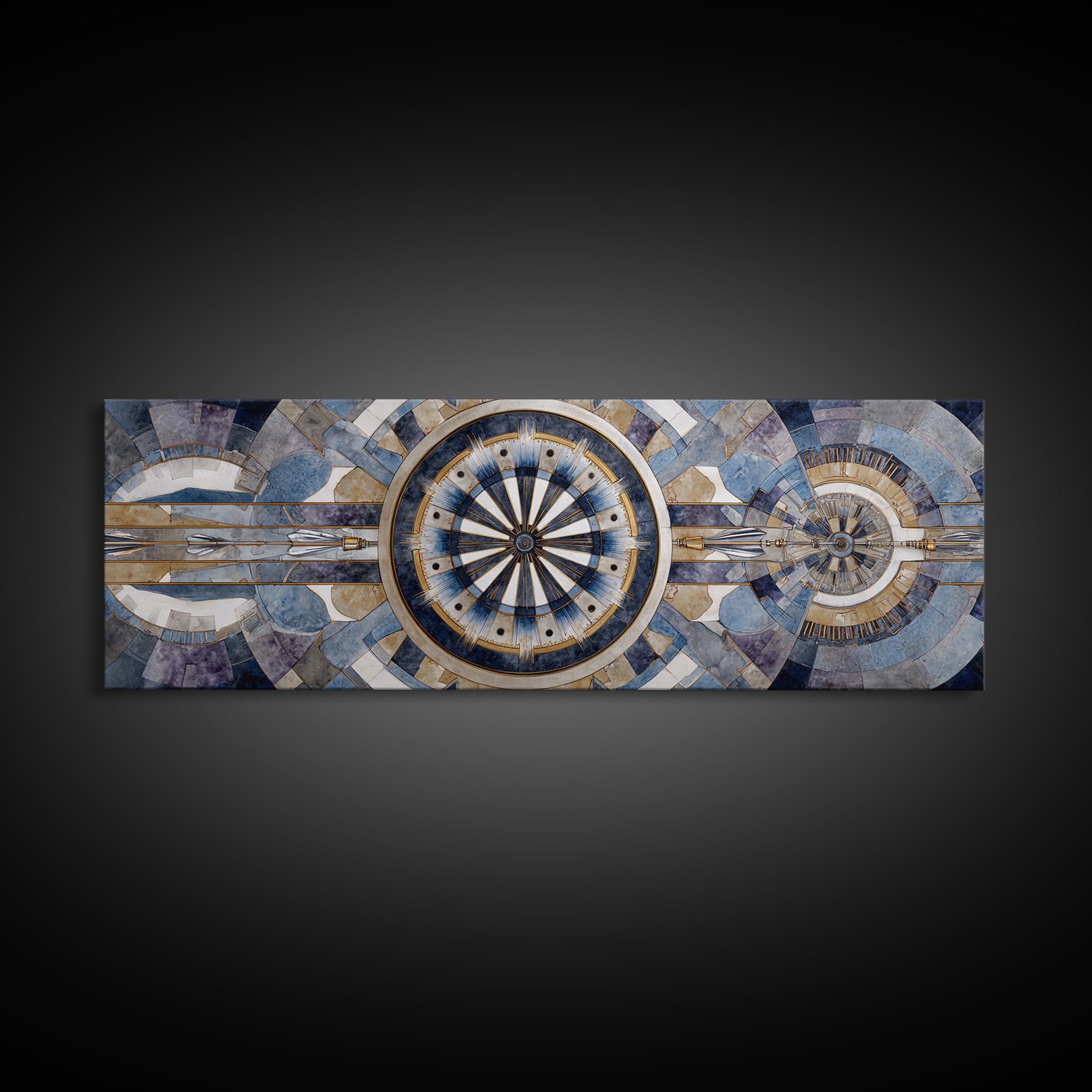 Dartboard Bullseye with Dynamic Motion Canvas Print, Game Room Art, Original Artwork, Game Room Decor, Fine Art, Play, GRA-3x1-24