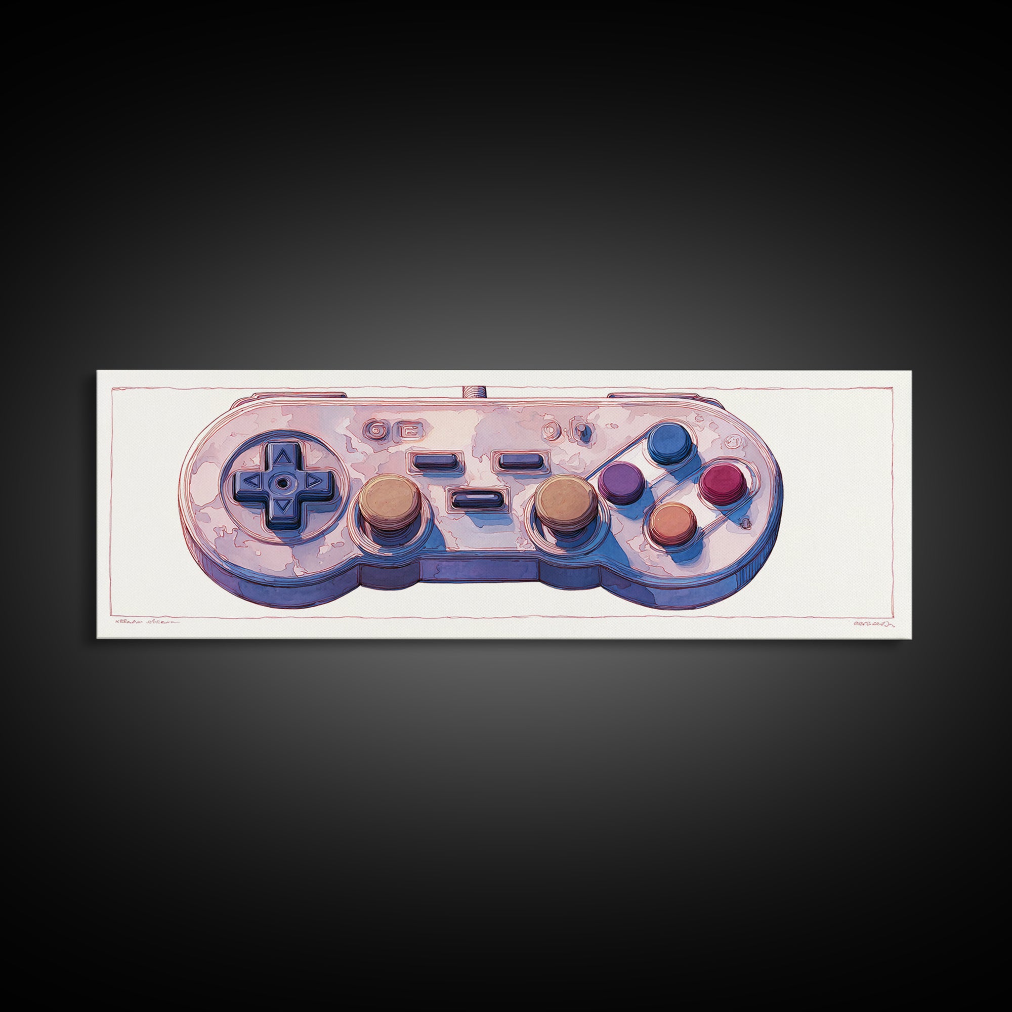Old School Game Controller Canvas Print, Game Room Art, African American Art, Game Room Decor, Play, Kids Room Wall Art, GRA-3x1-46