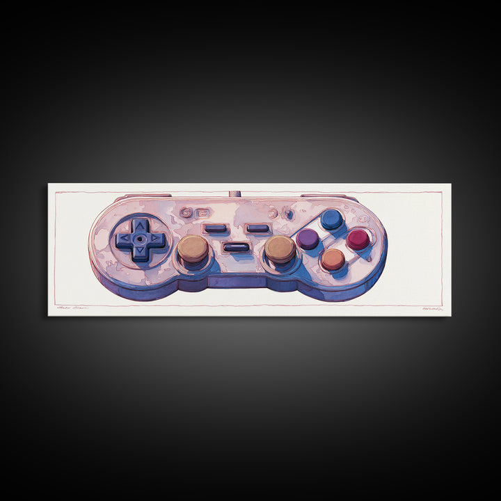 Old School Game Controller Canvas Print, Game Room Art, African American Art, Game Room Decor, Play, Kids Room Wall Art, GRA-3x1-46