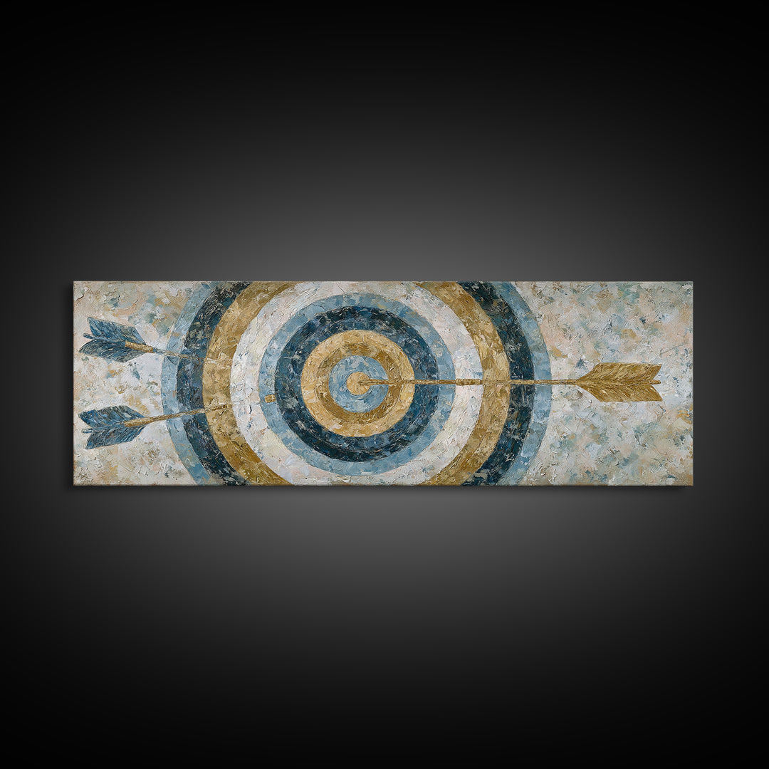 Dartboard Bullseye with Dynamic Motion Framed Canvas Print, Game Room Art, Wall Art, Game Room Decor, Fine Art, Play, GRA-3x1-72