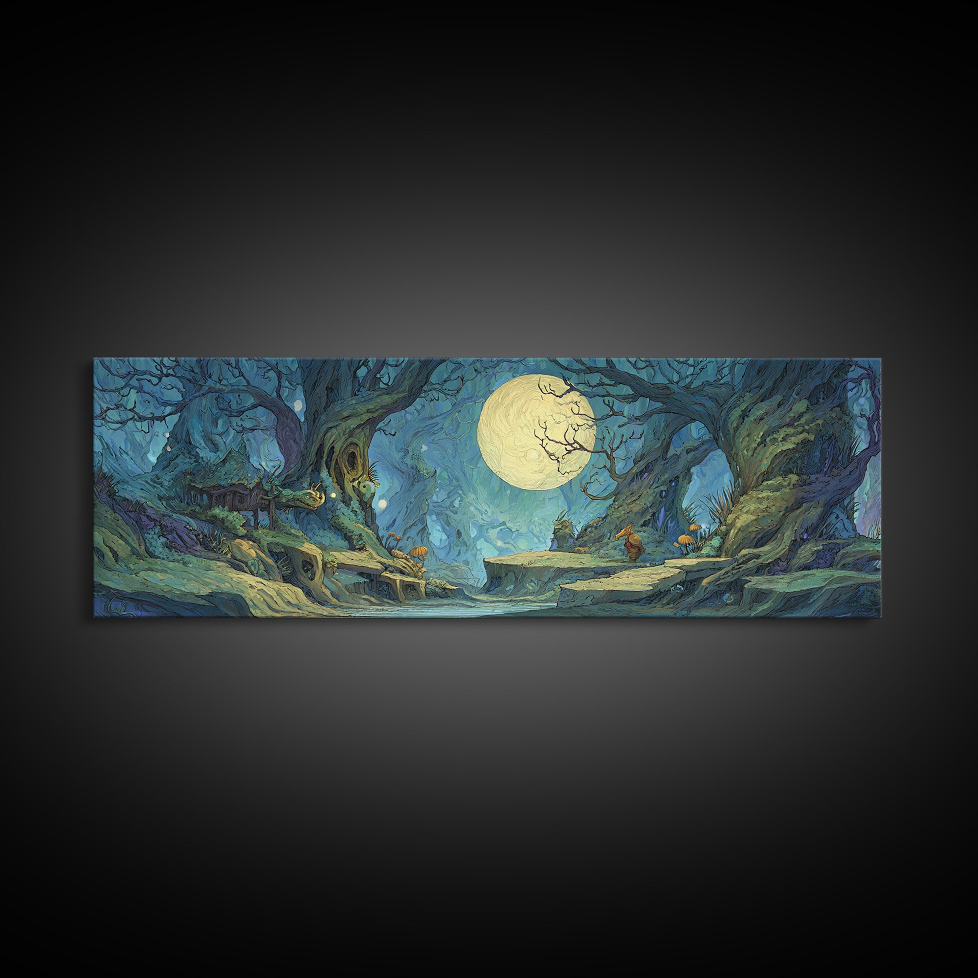 Fantasy Board Game Dragon Token Scene Canvas Print, Game Room Art, Living Room Decor, Game Room Decor, Fine Art, Play, GRA-3x1-75