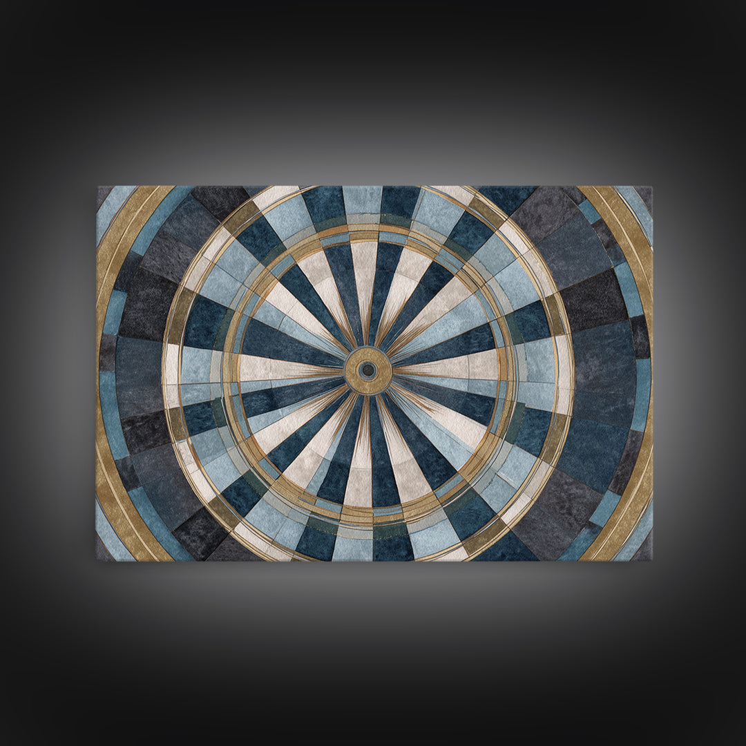 Dartboard Bullseye with Dynamic Motion Canvas Print, Game Room Art, Bedroom Wall Art, Game Room Decor, Fine Art, Play, GRA-3x2-12