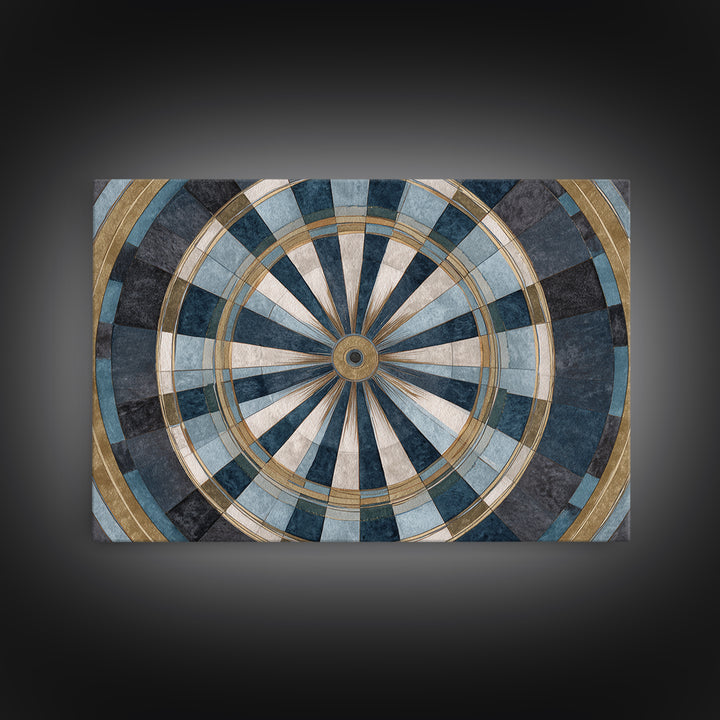 Dartboard Bullseye with Dynamic Motion Canvas Print, Game Room Art, Bedroom Wall Art, Game Room Decor, Fine Art, Play, GRA-3x2-12