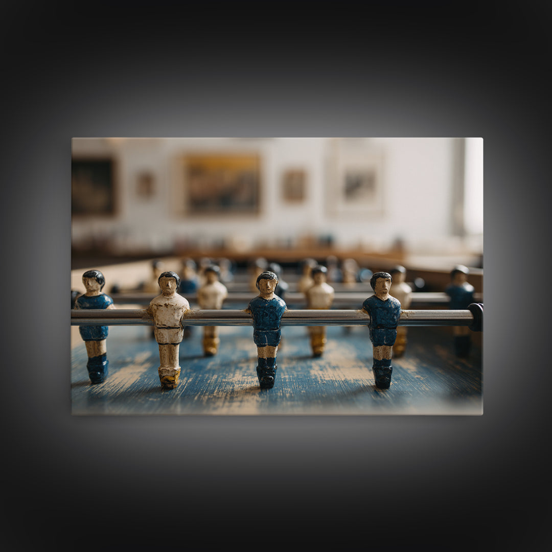 Foosball Player Figures Framed Canvas Print, Game Room Art, African American Art, Game Room Decor, Play, Kids Room Wall Art, GRA-3x2-13