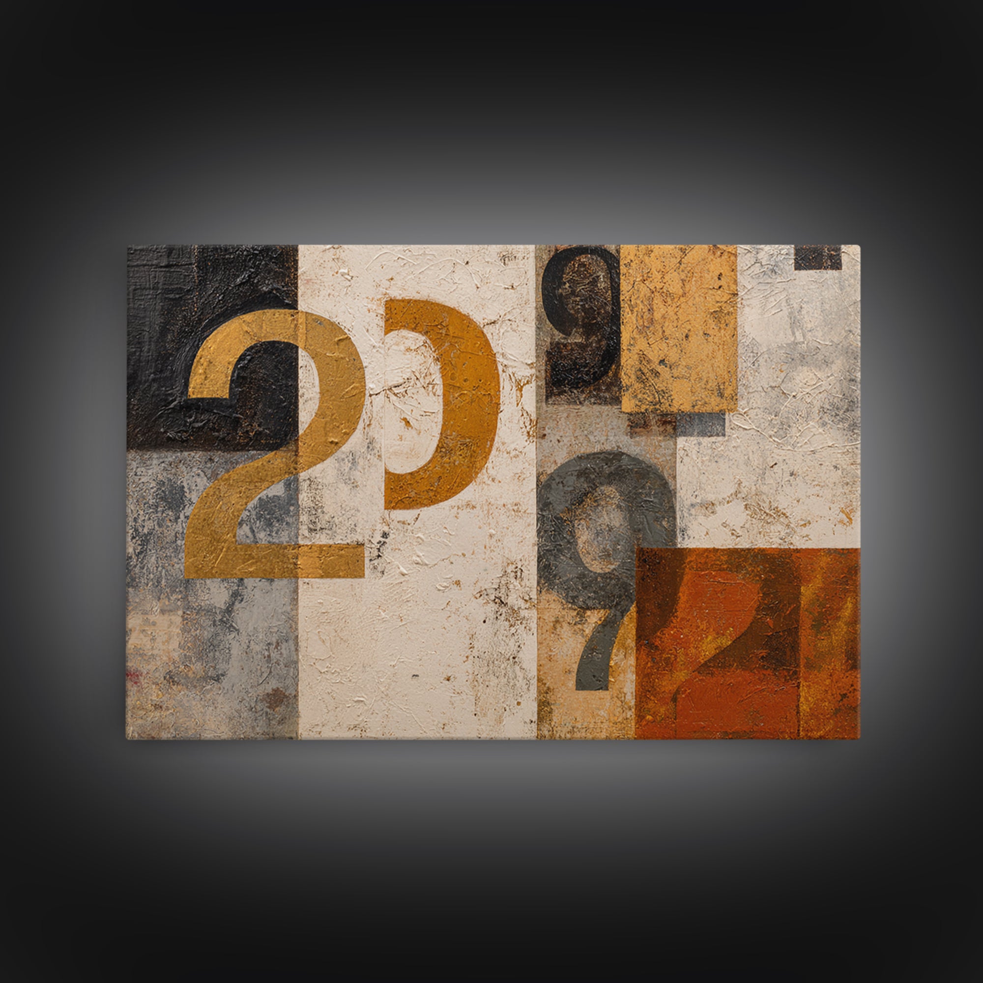 Scoreboard Numbers as Abstract Design Framed Canvas Print, Game Room Art, Modern Wall Art, Game Room Decor, Fine Art, Play, GRA-3x2-28