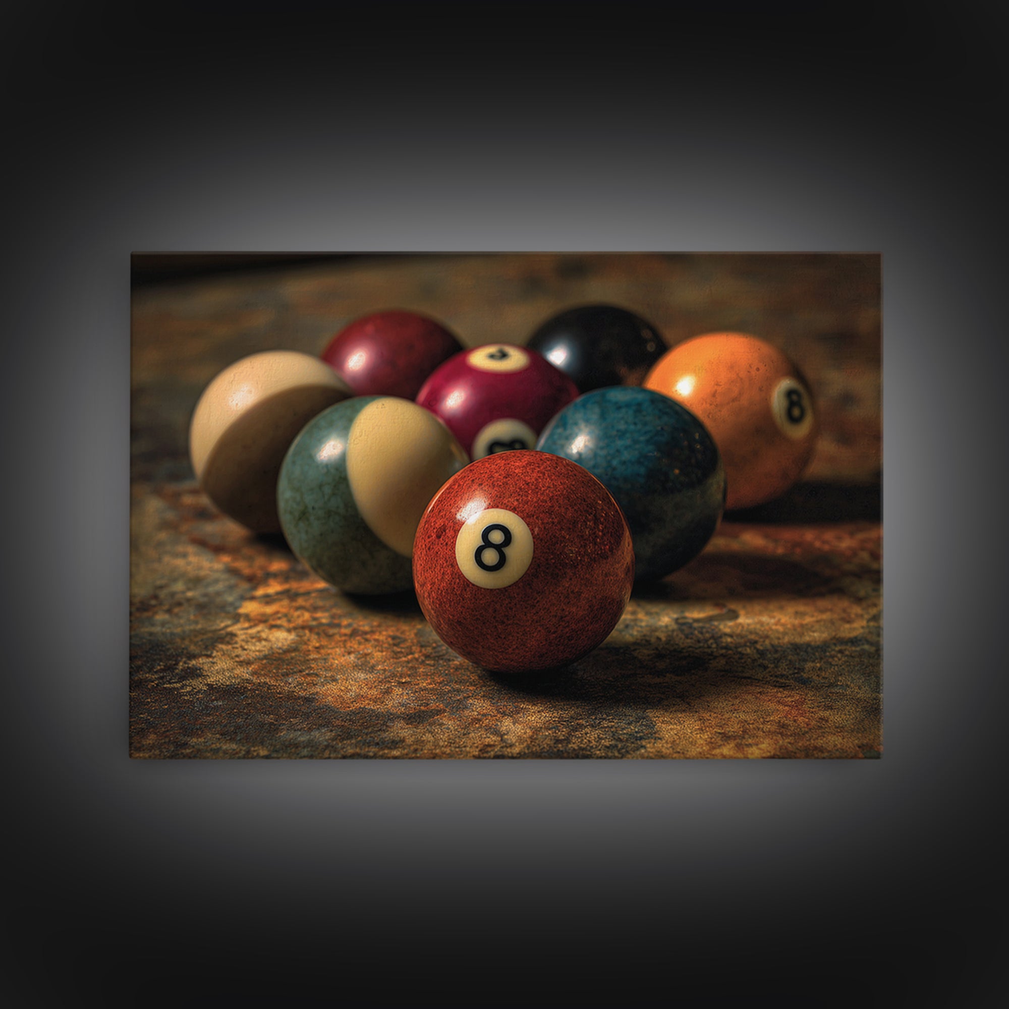 Billiards Eight Ball Canvas Print, Game Room Art, Black Woman Art, Game Room Decor, Play, Retro Art, Whimsical Wall Art, GRA-3x2-30