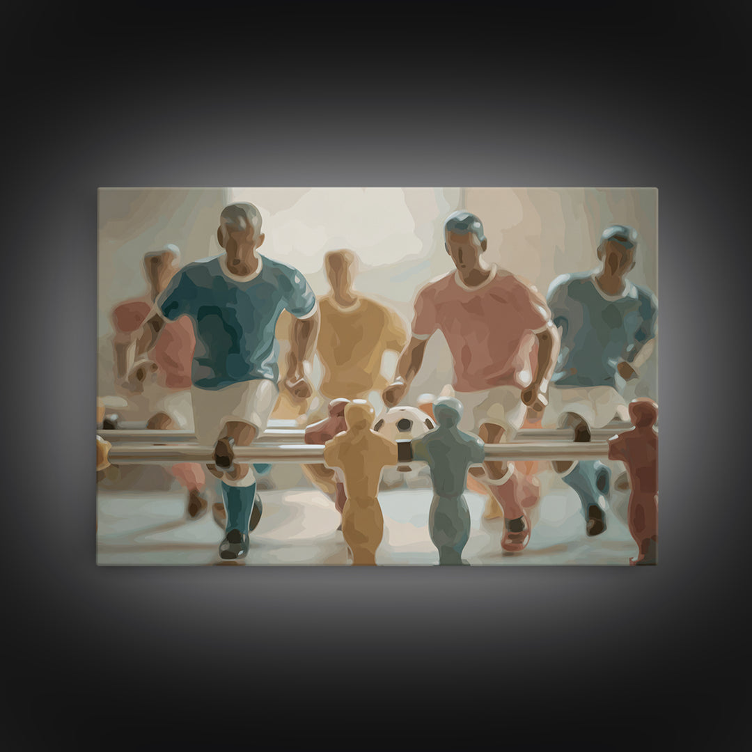 Foosball Player Figures Canvas Print, Game Room Art, Pop Art, Game Room Decor, Oil Painting, Play, Fine Art Print, GRA-3x2-61