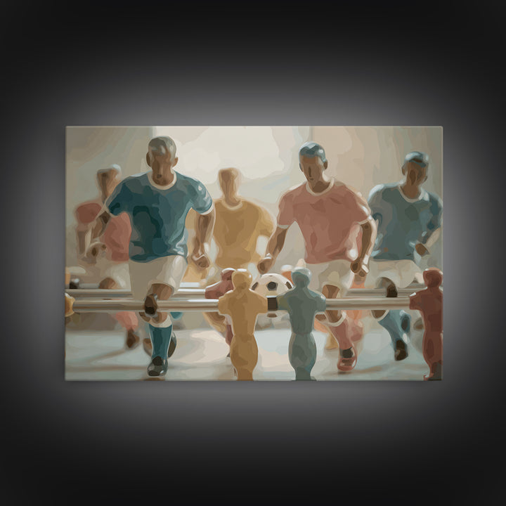 Foosball Player Figures Canvas Print, Game Room Art, Pop Art, Game Room Decor, Oil Painting, Play, Fine Art Print, GRA-3x2-61