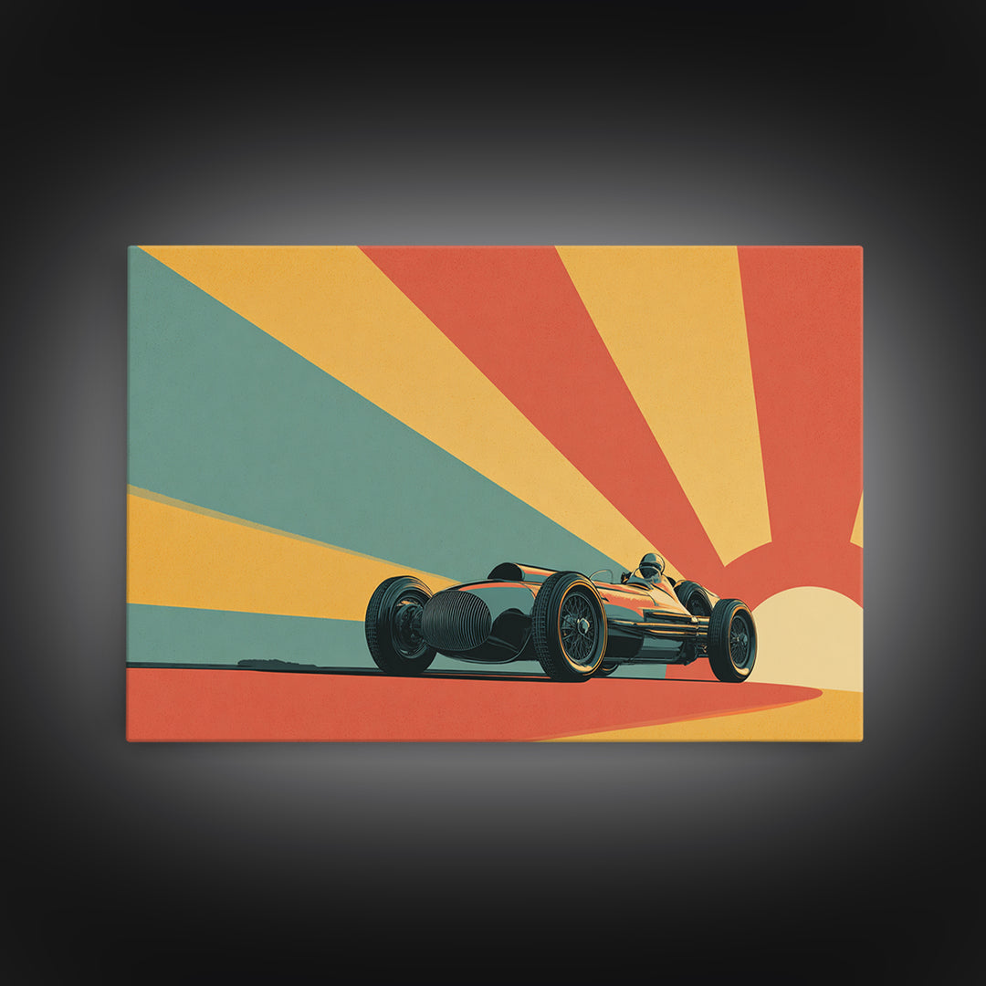 Retro Racing Car Game Poster Without Text Framed Canvas Print, Game Room Art, Gallery Decor, Game Room Decor, Fine Art, Play, GRA-3x2-64