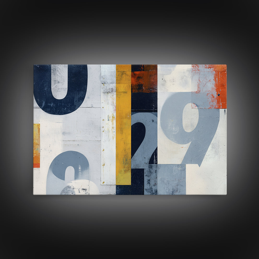 Scoreboard Numbers as Abstract Design Canvas Print, Game Room Art, Kids Room Wall Art, Game Room Decor, Fine Art, Play, GRA-3x2-76