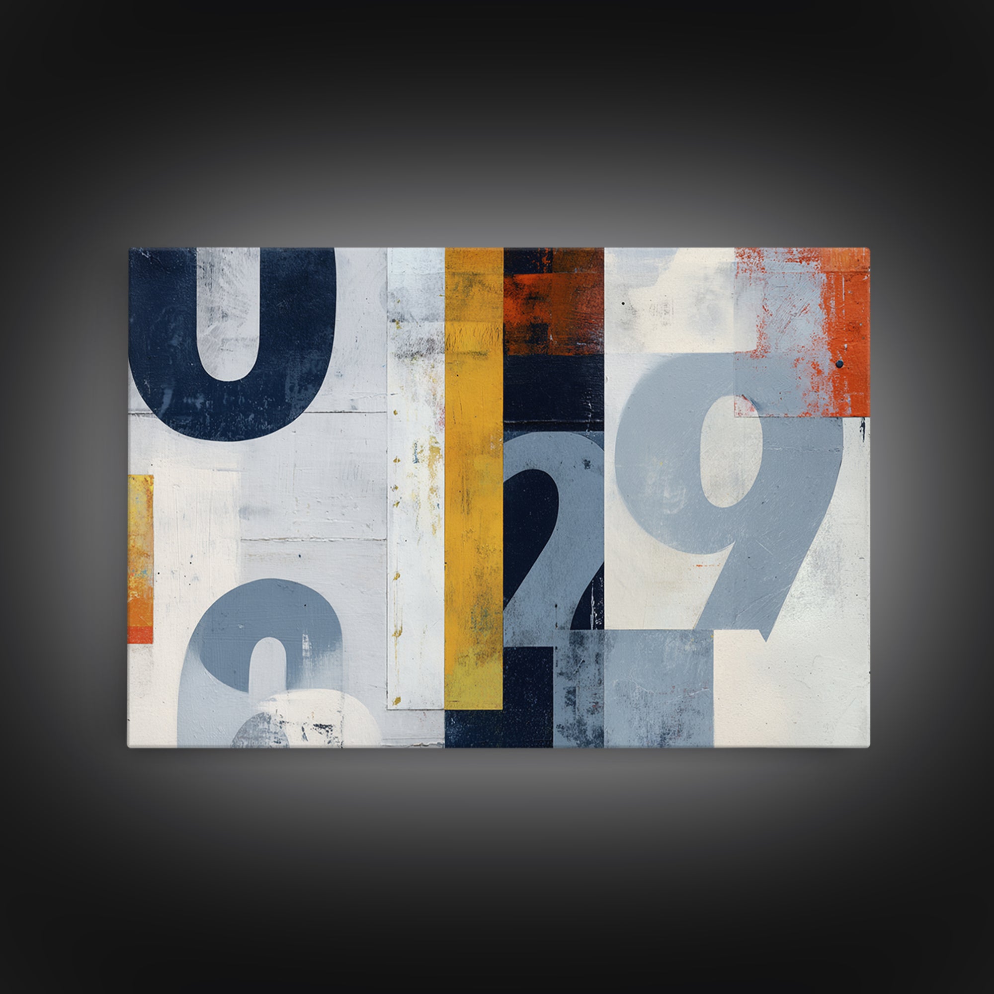 Scoreboard Numbers as Abstract Design Canvas Print, Game Room Art, Kids Room Wall Art, Game Room Decor, Fine Art, Play, GRA-3x2-76