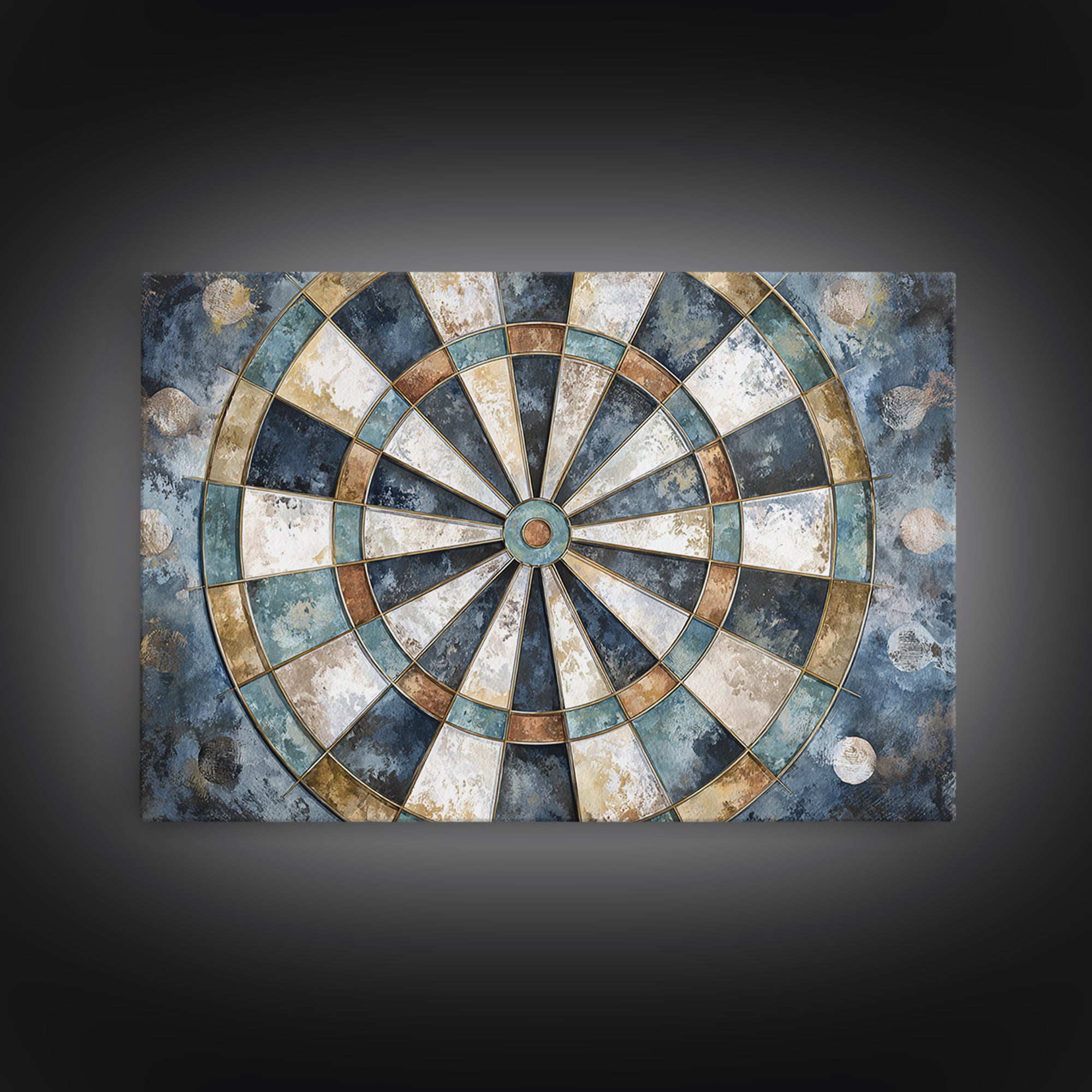 Dartboard Bullseye with Dynamic Motion Canvas Print, Game Room Art, Boho Decor, Game Room Decor, Play, Classroom Decor, GRA-3x2-84