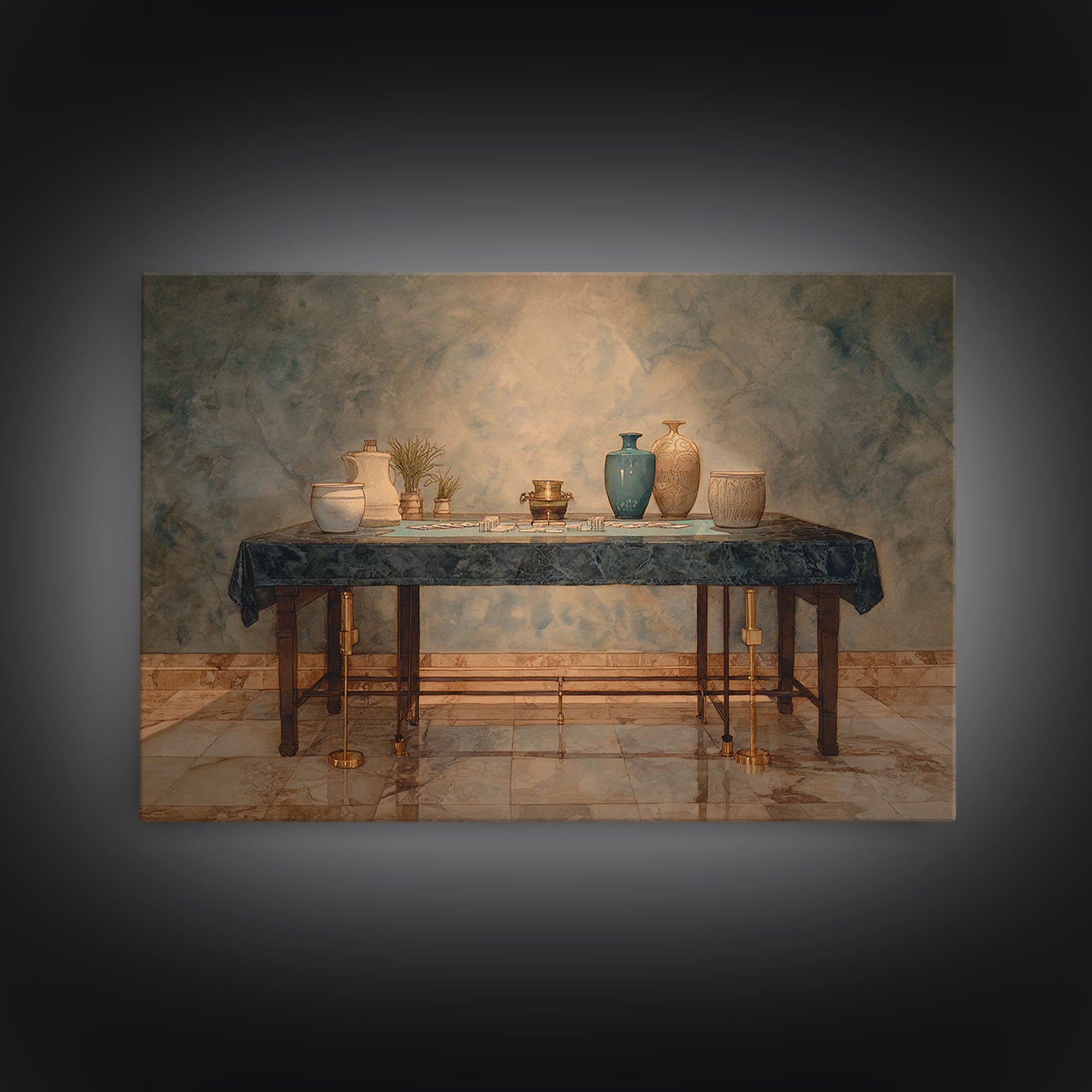 Blackjack Table Still Life Without Words Framed Canvas Print, Game Room Art, Art Print, Game Room Decor, Fine Art, Play, GRA-3x2-96