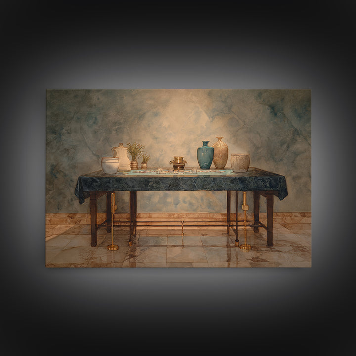 Blackjack Table Still Life Without Words Framed Canvas Print, Game Room Art, Art Print, Game Room Decor, Fine Art, Play, GRA-3x2-96