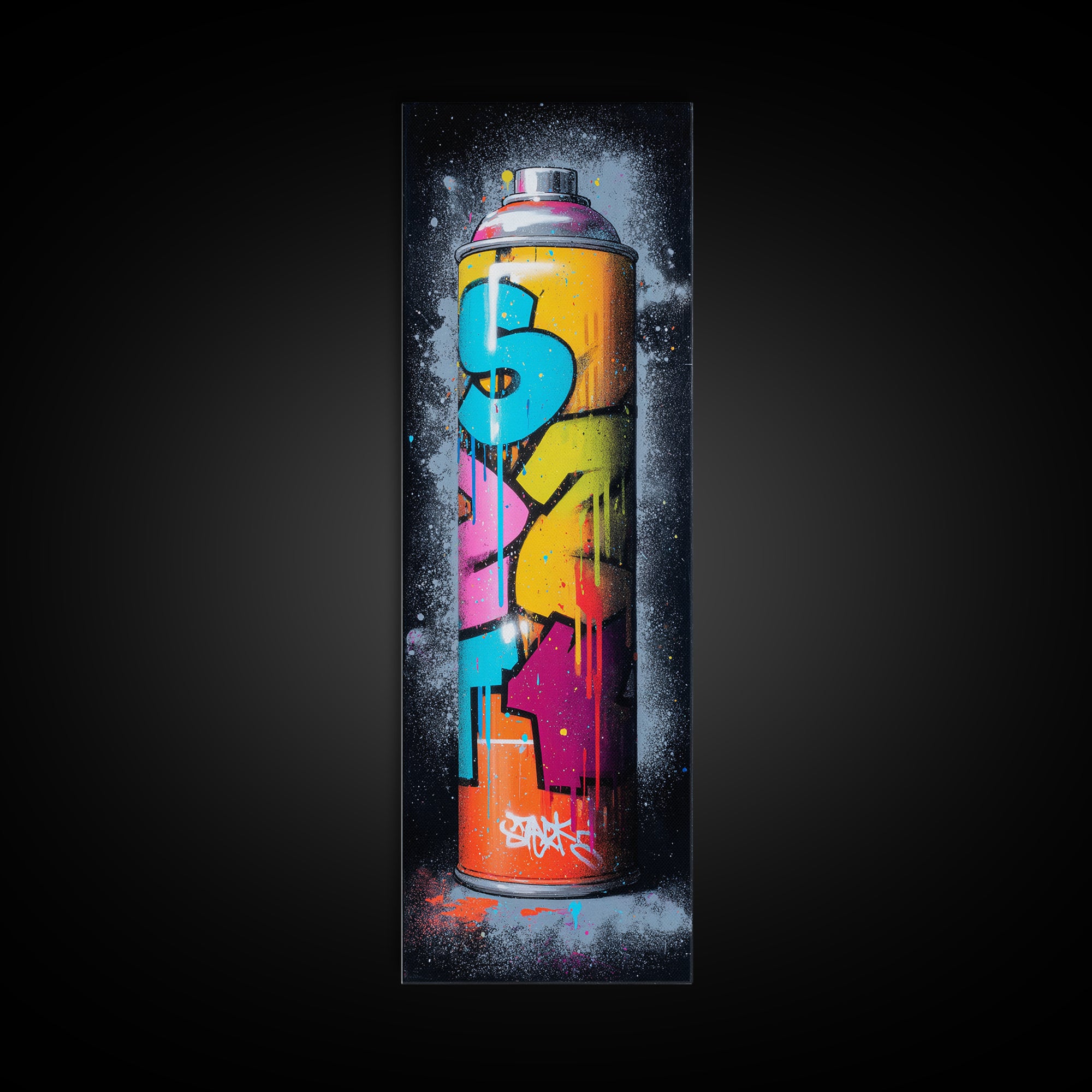 Spray Can Still Life Framed Canvas Print, Graffiti Art, Bedroom Decor, Living Room Decor, Fine Art, Street, Gallery Decor, GRF-1x3-64