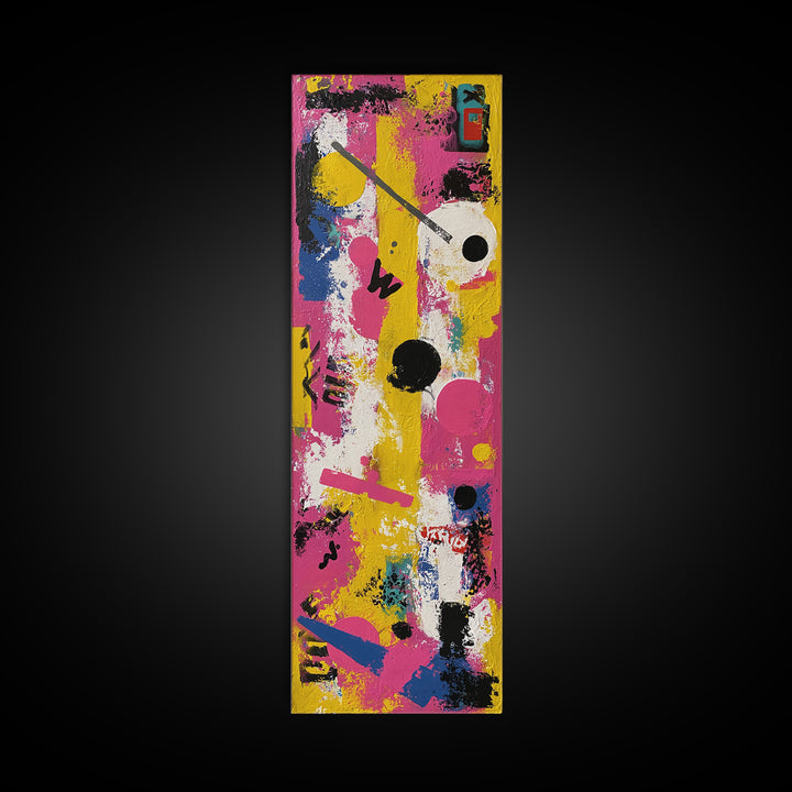 Bright Skateboard Ramp Color Fields Framed Canvas Print, Graffiti Art, Canvas Art, Living Room Decor, Fine Art, Street, GRF-1x3-84