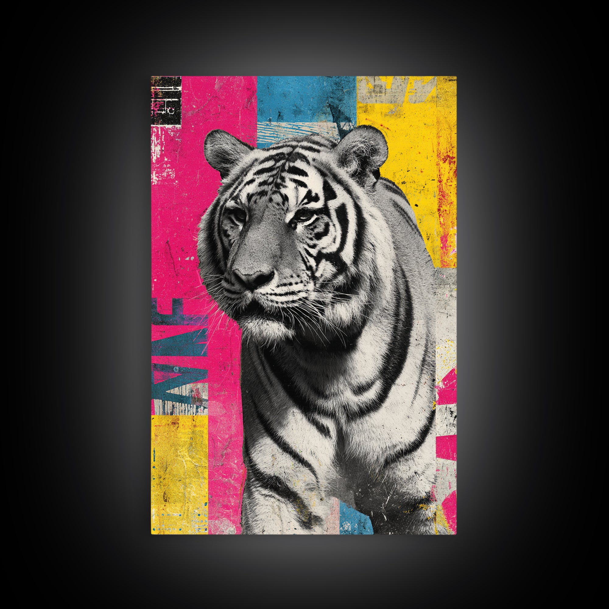 Urban Tiger Portrait Canvas Print, Graffiti Art, Canvas, Living Room Decor, Fine Art, Street, Abstract Wall Art, 3d Wall Art, GRF-2x3-35