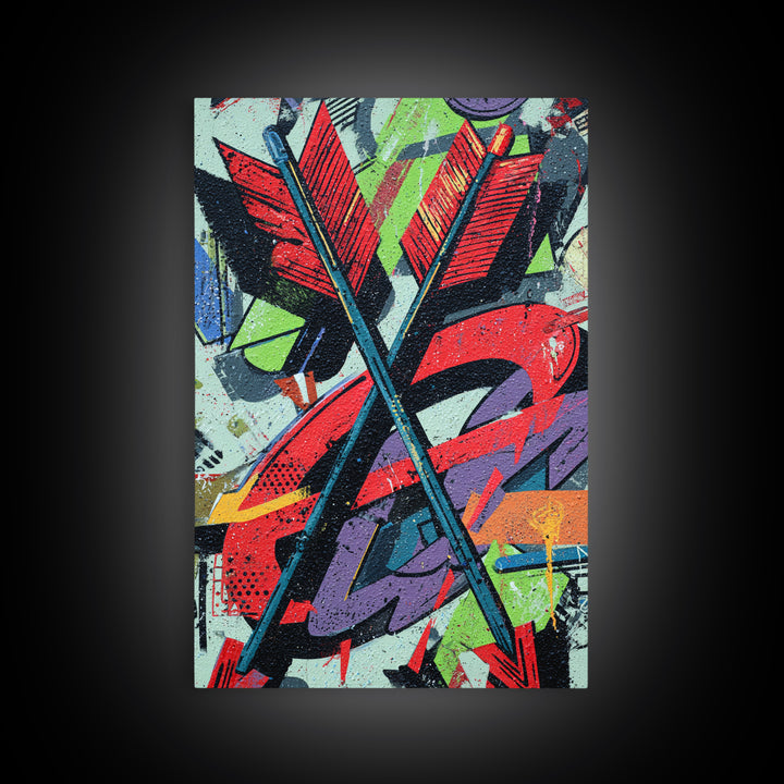 Wildstyle Arrows and Loops as Abstraction Canvas Print, Graffiti Art, Canvas Art, Living Room Decor, Fine Art, Street, GRF-2x3-71
