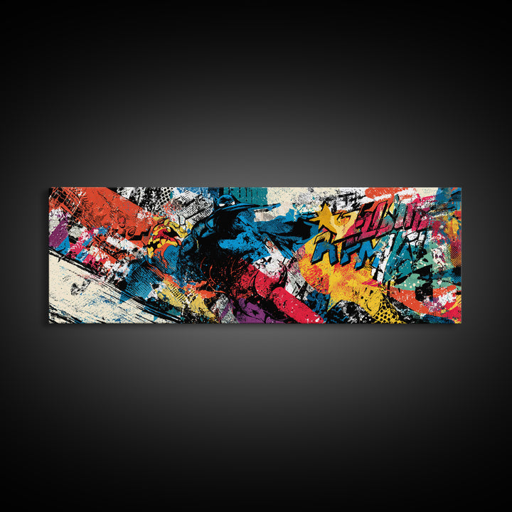 Wildstyle Arrows and Loops as Abstraction Framed Canvas Print, Graffiti Art, Art, Living Room Decor, Fine Art, Street, GRF-3x1-55