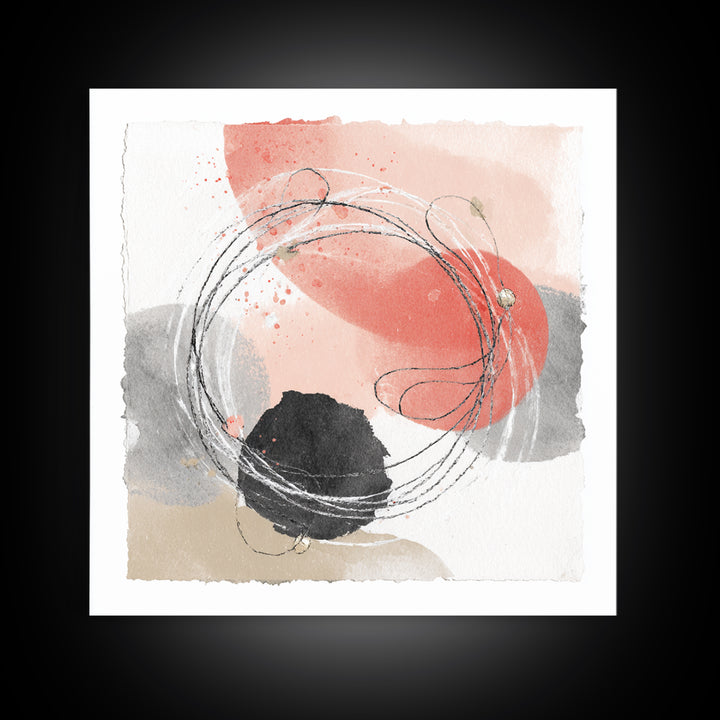 Jump Rope Motion Forming Circular Energy Lines Framed Canvas Print, Gym Art, Room Decor, Gym Decor, Abstract Art, Strength, GYM-1x1-29