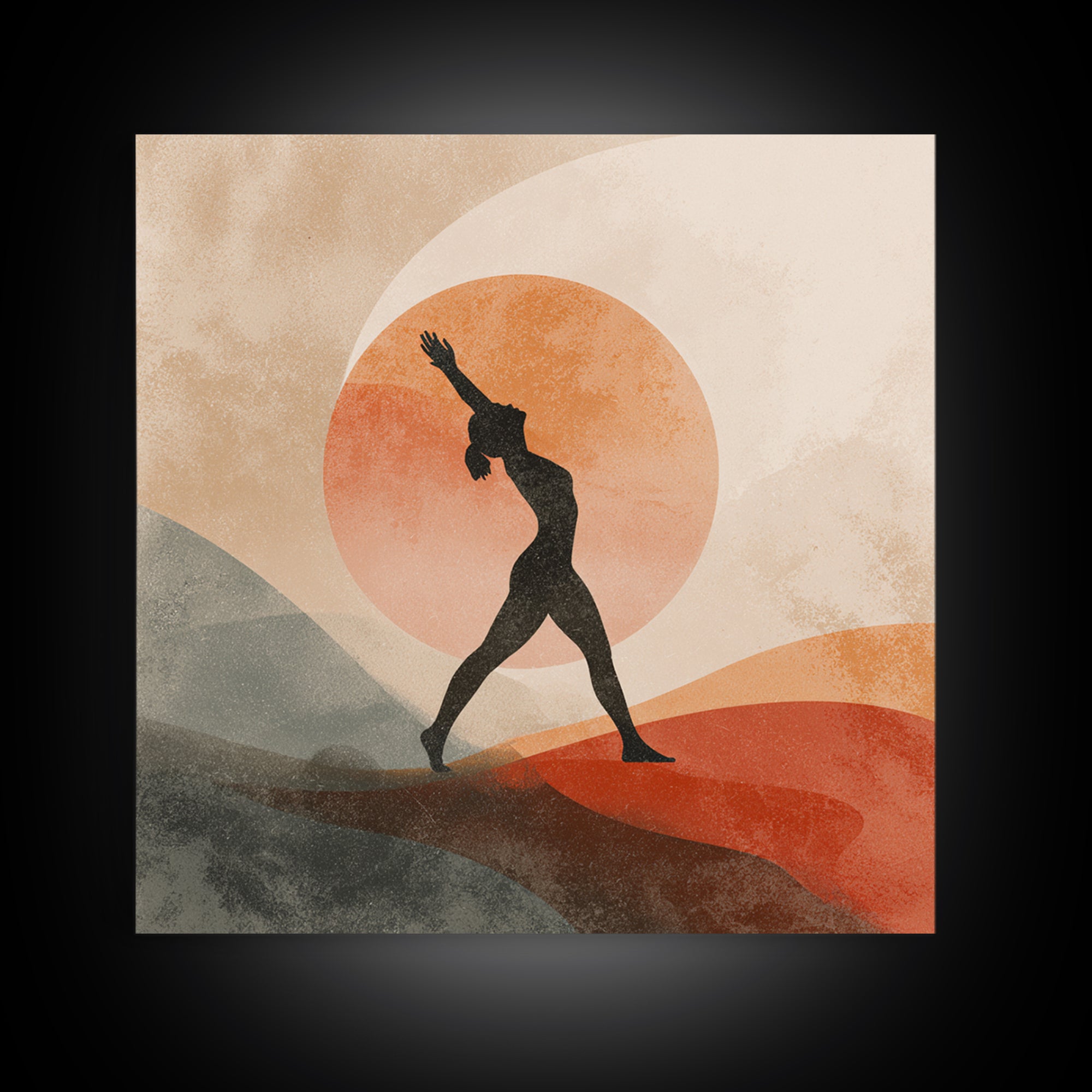 Fitness Woman Stretching Canvas Print, Gym Art, Luxury Decor, Gym Decor, Strength, Living Room Decor, Abstract Wall Art, GYM-1x1-69