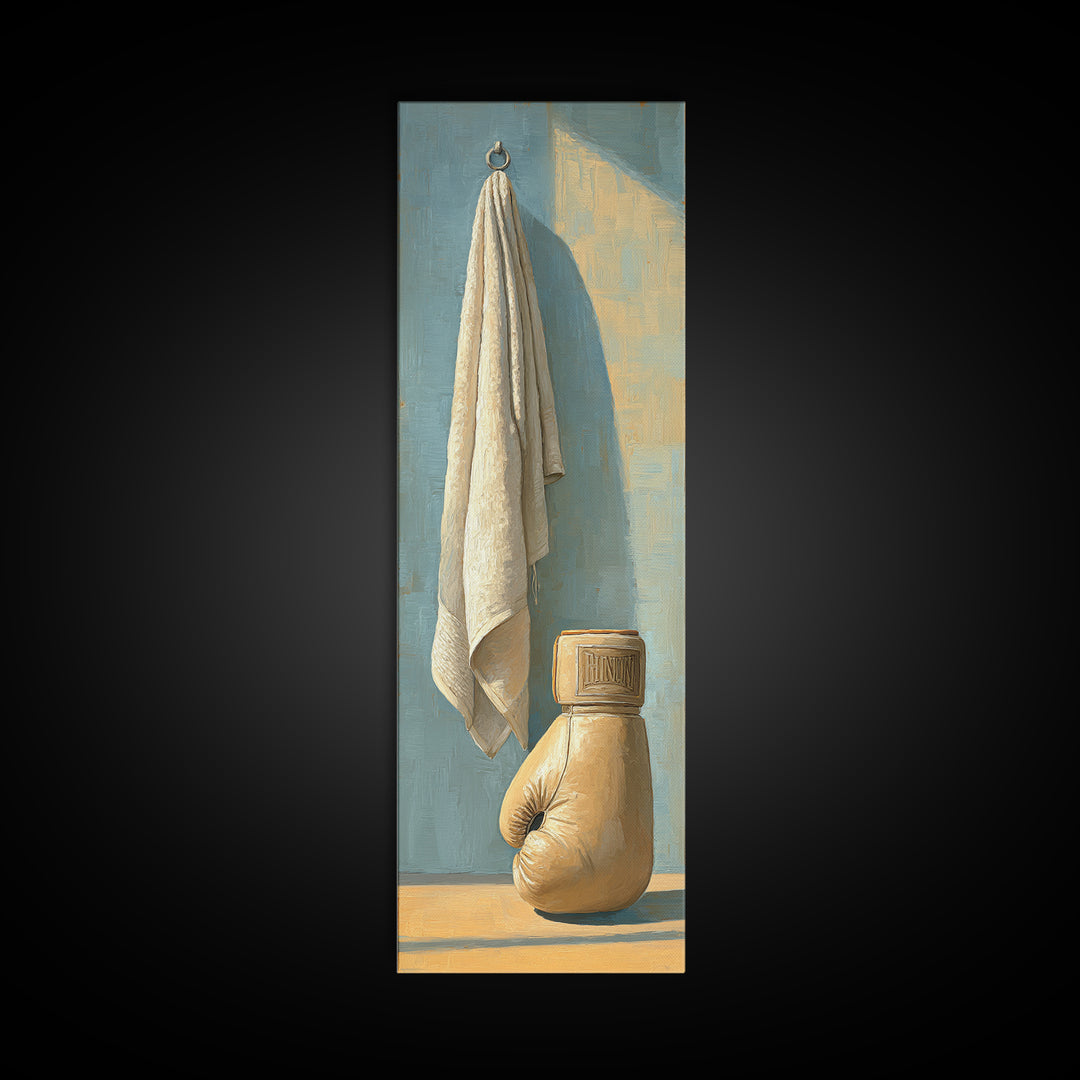 Boxing Glove and Towel Still Life Canvas Print, Gym Art, Print, Gym Decor, Fine Art, Strength, Wall Decoration, Sports Decor, GYM-1x3-28