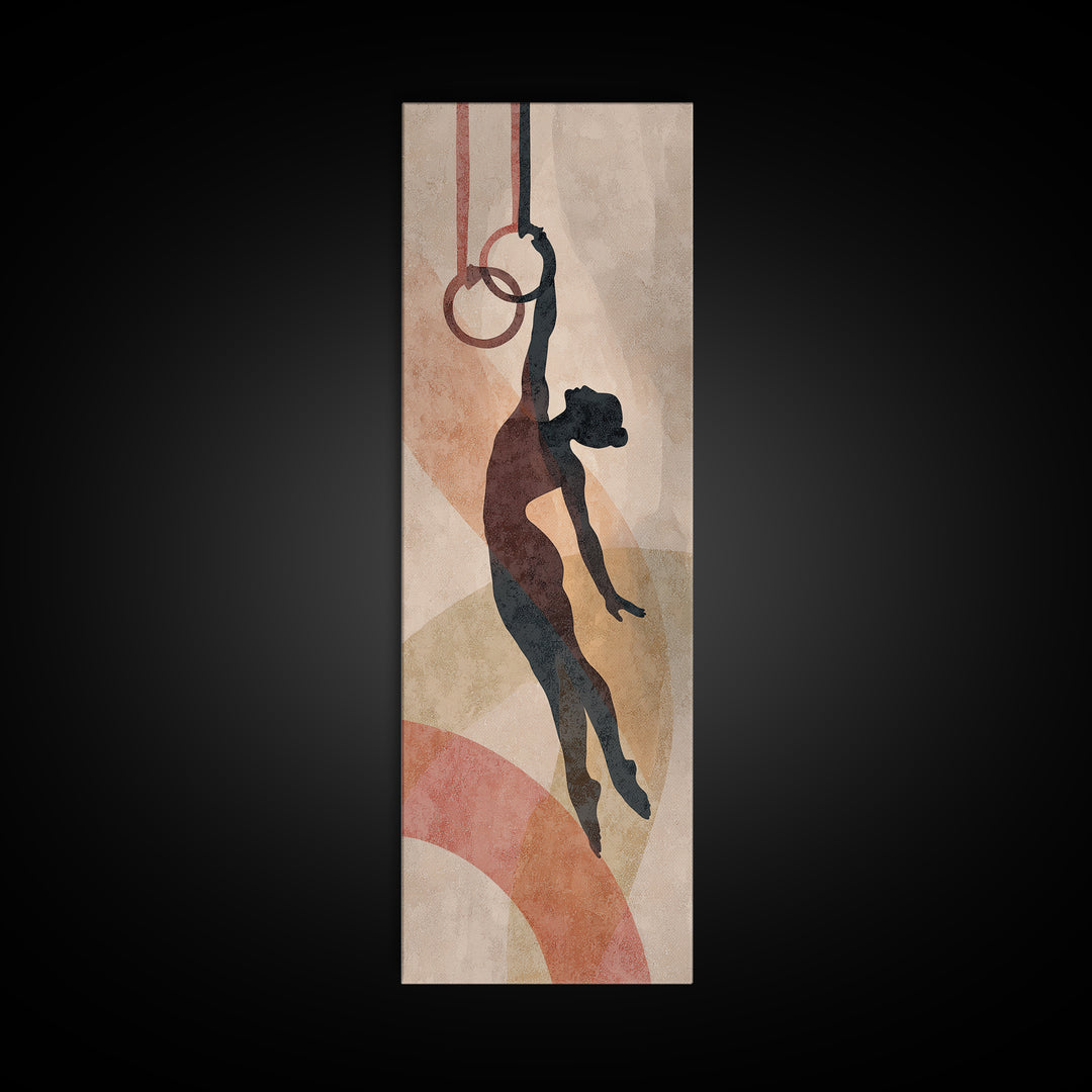 Gymnast Rings Athlete Canvas Print, Gym Art, Home Gym Decor, Gym Decor, Abstract Art, Strength, Art Print, Room Decor, GYM-1x3-51