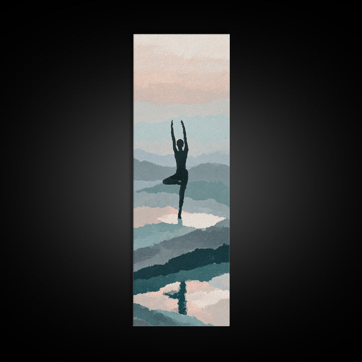 Runner on Mountain Ridge at Sunrise Framed Canvas Print, Gym Art, Home Gym Decor, Gym Decor, Fine Art, Strength, Art Print, GYM-1x3-96