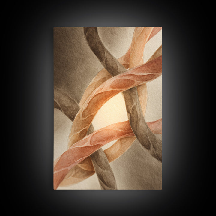 Cross Training Rope Wave Abstraction Framed Canvas Print, Gym Art, Minimalist Decor, Gym Decor, Abstract Art, Strength, GYM-2x3-4