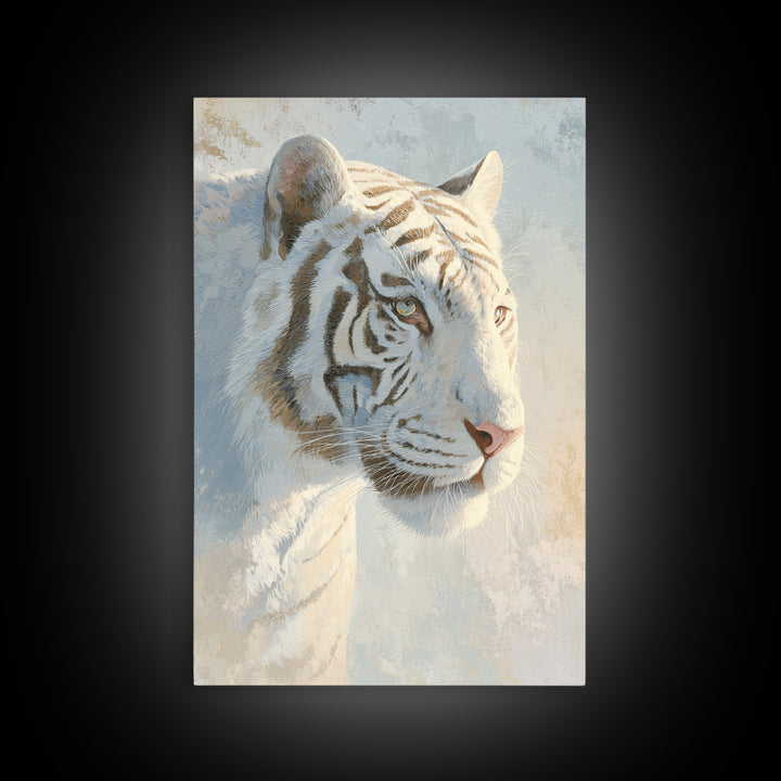 Tiger Representing Strength and Focus Framed Canvas Print, Gym Art, Sports Poster, Gym Decor, Fine Art, Strength, Neutral Decor, GYM-2x3-97
