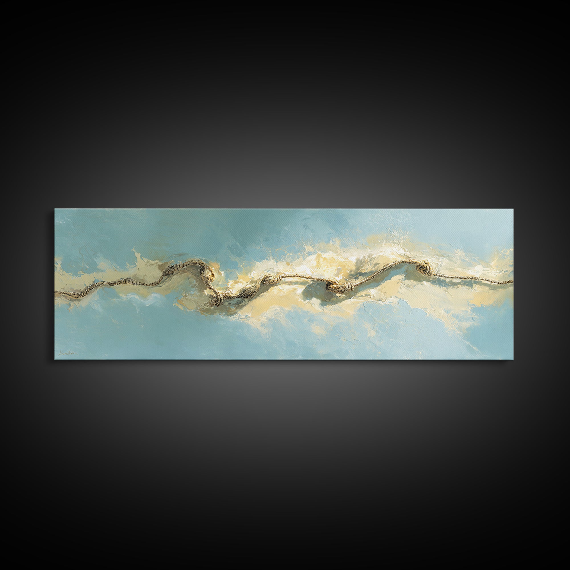 Cross Training Rope Wave Abstraction Framed Canvas Print, Gym Art, Gym Decor, Abstract Art, Strength, Luxury Decor, Art Print, GYM-3x1-12