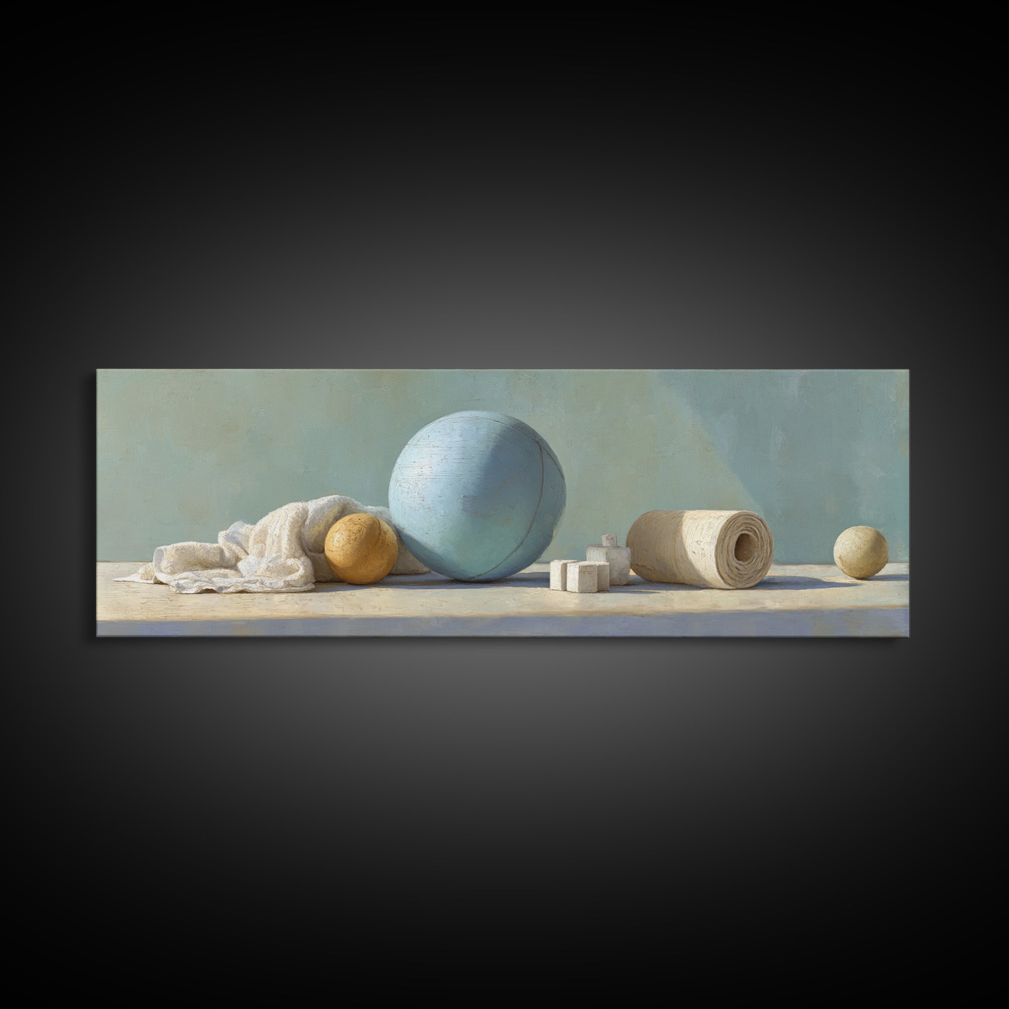 Medicine Ball and Chalk Still Life Framed Canvas Print, Gym Art, Black Girl Wall Art, Gym Decor, Fine Art, Strength, Gym Sign, GYM-3x1-87
