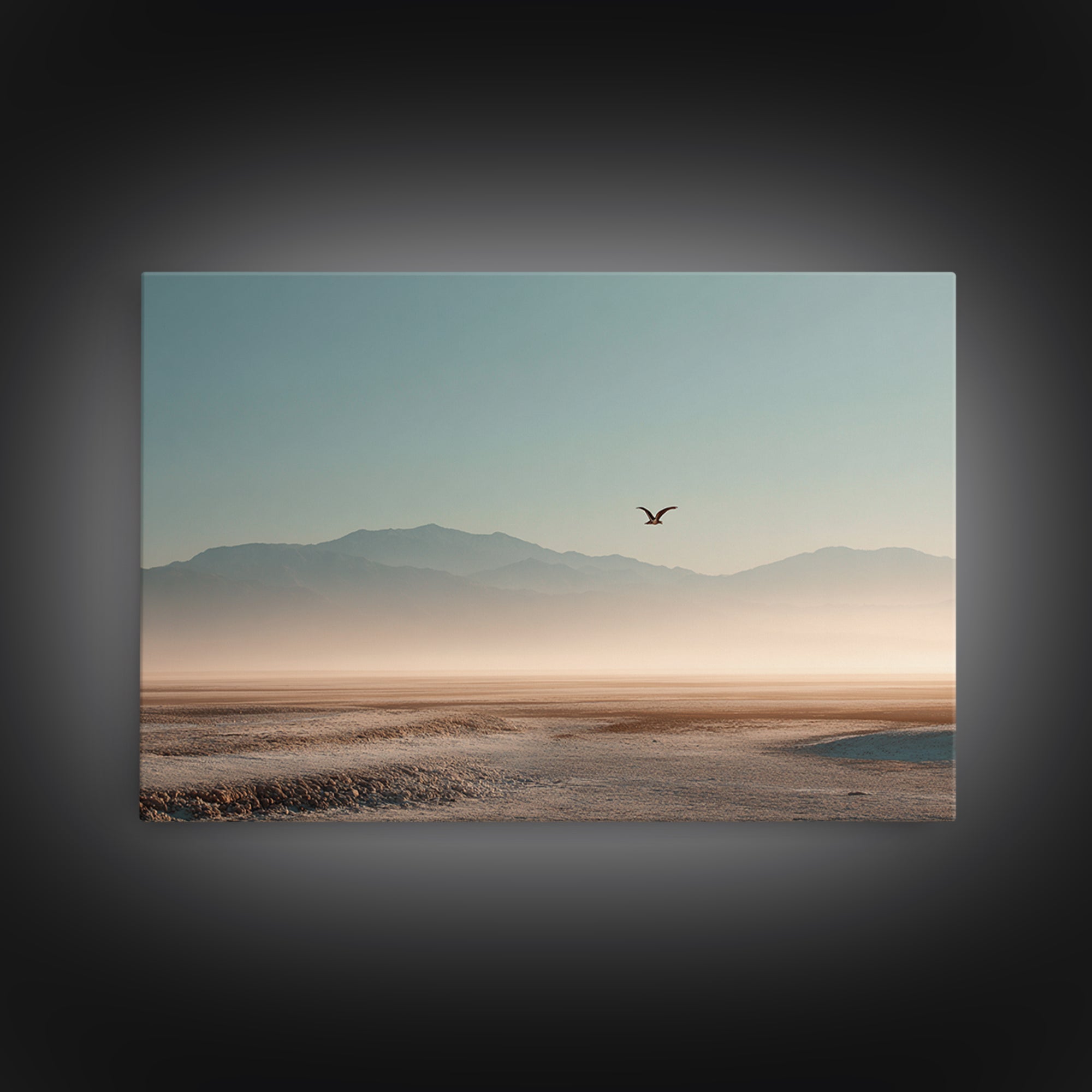 Eagle Soaring as Motivation Symbol Framed Canvas Print, Gym Art, Wall Art, Gym Decor, Oil Painting, Strength, Man Cave Decor, GYM-3x2-100